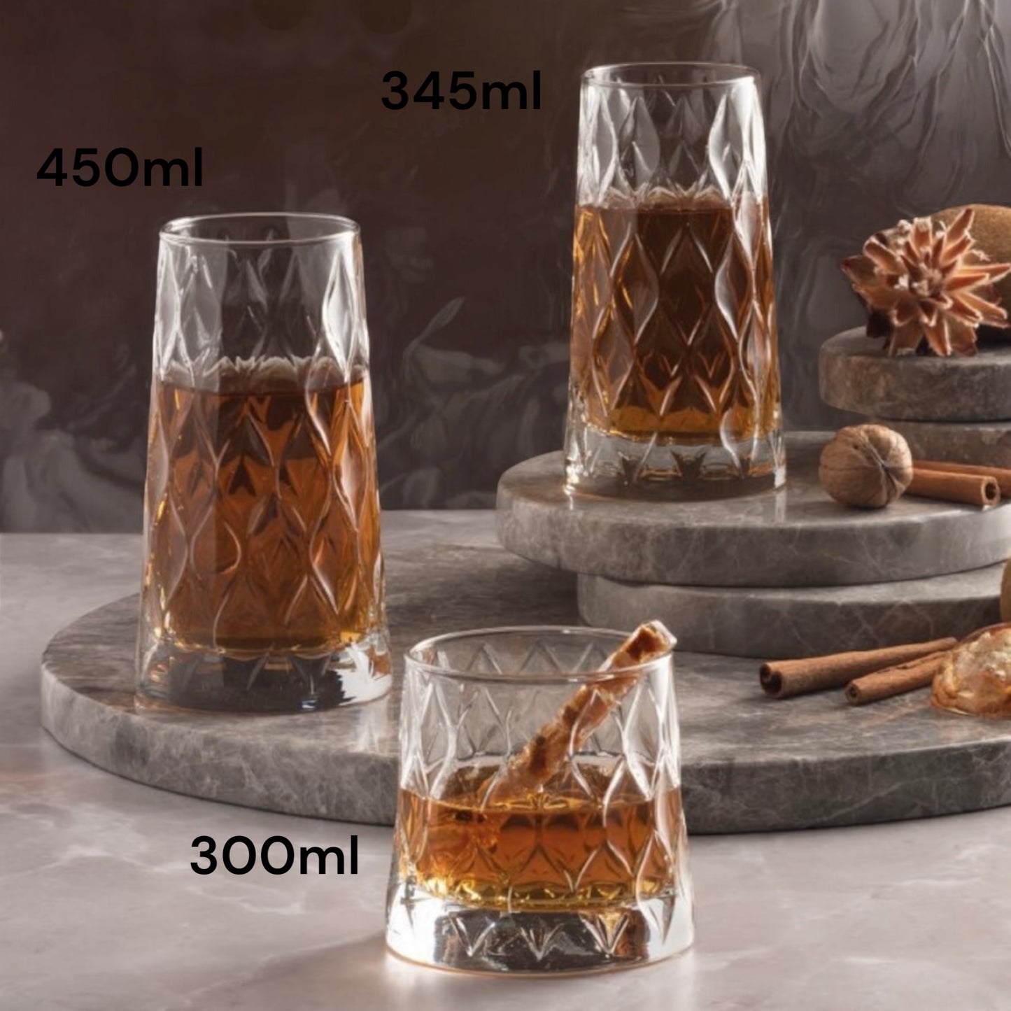 4er Set 'Leafy Short' Trinkglas (300ml)