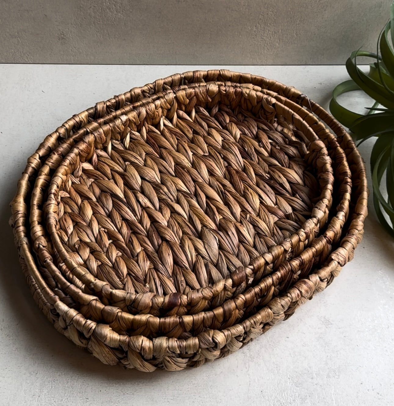 'Rattan' Serviertablett Oval (Einzeln oder Set)